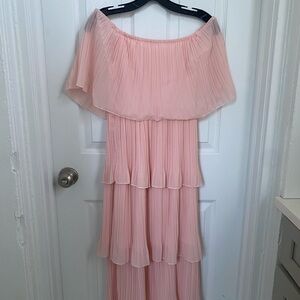 Elegant Pink Off-Shoulder Dress
